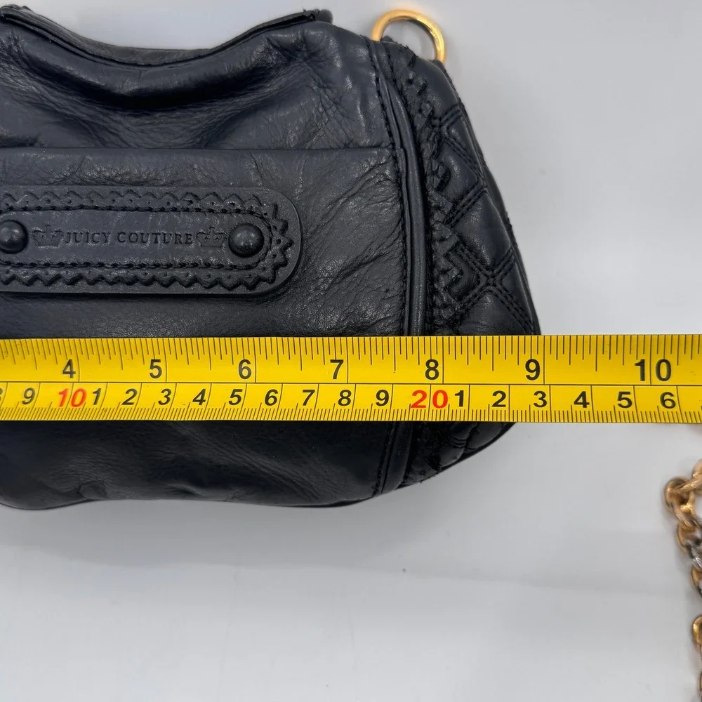 Juicy Couture Black Leather Quilted Chain Shoulder Bag - Picture 8 of 10